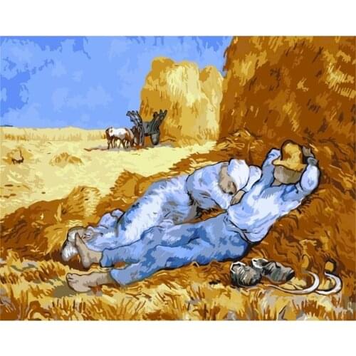 Van Gogh Landscape DIY 11CT Embroidery Cross Stitch Kits Craft Needlework Set Printed Canvas Cotton Thread Home Wholesale