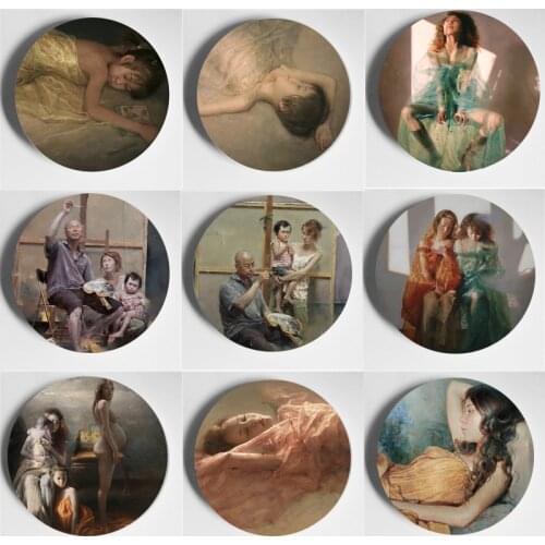 High-Quality Wall Plate Dai Ping Jun Decorative Plate Ceramic Decor Home Living Room Bar Beautiful Art Plate Decoration Crafts