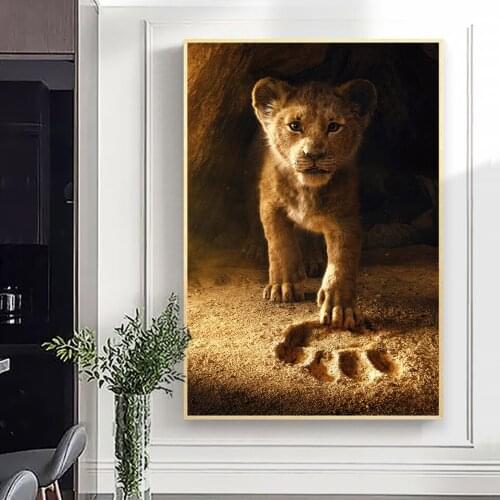 Modern Little Lion King Cute Animal Wall Art Poster Print on Canvas Painting Picture Home Decoracion for Kids Room Cuadros