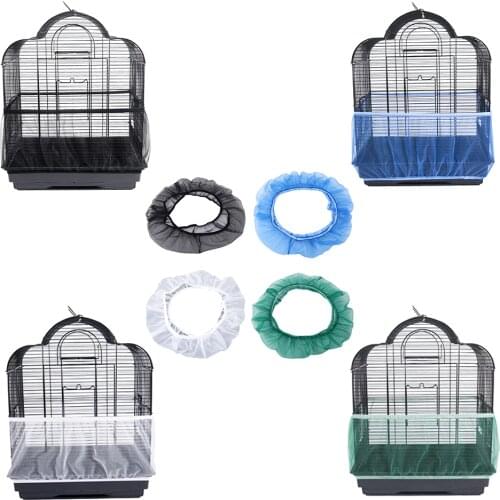 Nylon easy to clean bird cage net catcher bird cage accessories seed collector dustproof and ventilated parrot bird cage cover