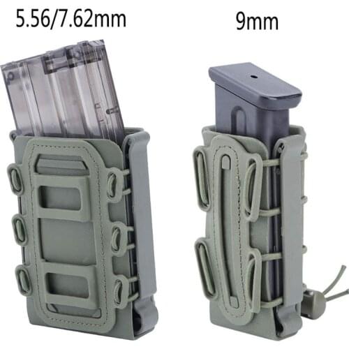 Hunting 5.56 7.62 9mm Magazine Pouch Molle Scorpion Fast Mag Quick Release AR15 Mag Holster Case Box with Molle Waist Belt Clip