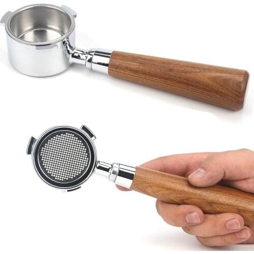 51&54mm Bottomless Portafilter for Professional Espresso Machine with 2 Cup Filter Basket Included, Alloy Steel，فلتر القهوة