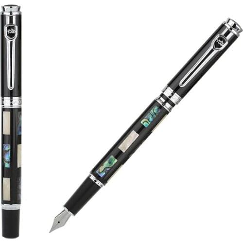 4Pcs Jinhao 8802 Shell Fountain Pen Beautiful Business Ink Pen Converter Filler F Nib Stationery Office school Writing Gift Pen