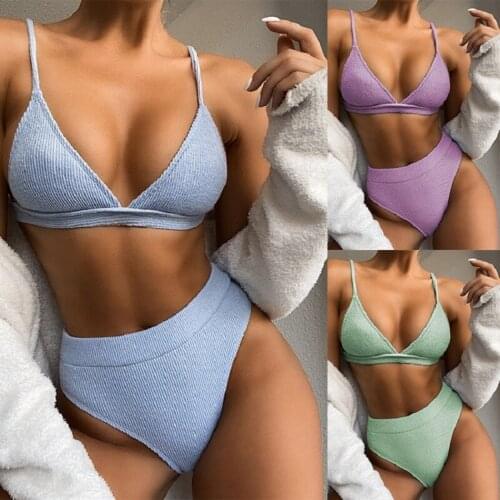 Sexy High Waist Bikini 2020 Push Up Swimsuit Women Tankini Triangle Bikini Set Brazilian Swimwear Separate Bathing Suit Women