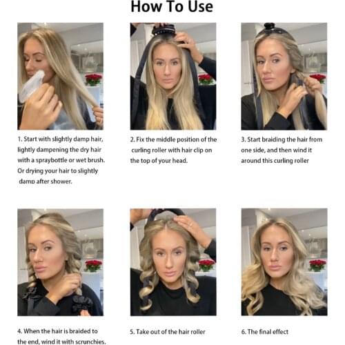 2x Sleeping Heatless Curling Rod Headband Curls Curler Set Women Tools