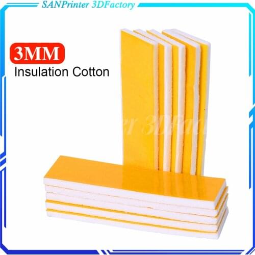 10PCS 3mm thick thickness 3d printer heating block cotton hotend nozzle heat insulation cotton for UM2+/Makerbot