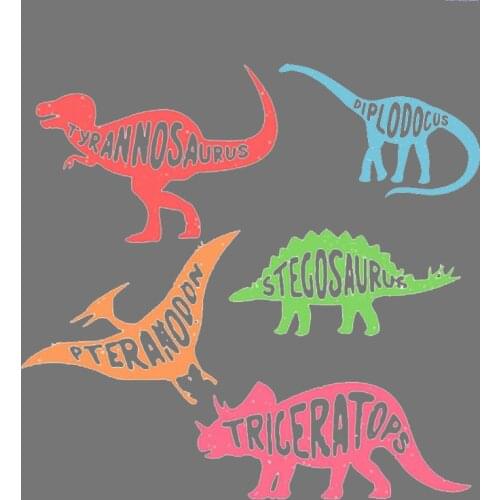 Iron on Cute Animal Colorful Dinosaur Patch for Clothing Heat Transfers Applications T-shirt Heat Transfers Appliques Stickers