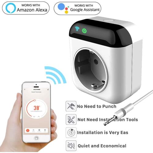 Nashone Thermostat 220v Tuya Wifi Thermostat Temperature Controller Heating Gas Thermostat for Floor Work with Alexa Google Home