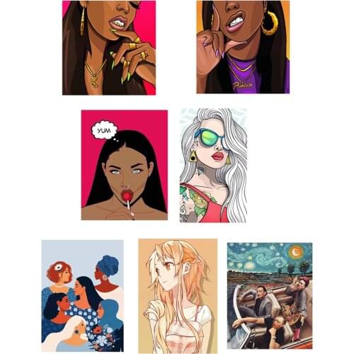 Europe Punk girls patches Iron-on transfers for clothing Anime Patch for clothes stripes appliques heat transfer vinyl