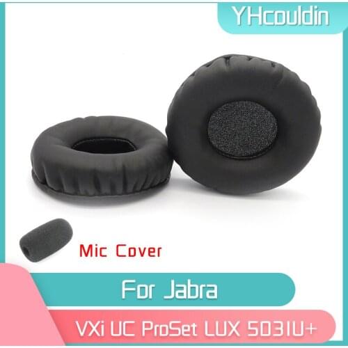 YHcouldin Earpads For Jabra VXi UC ProSet LUX 5031U+ Headphone Accessaries Replacement Wrinkled Leather