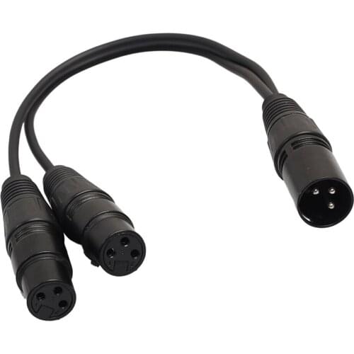 XLR Y-shaped microphone cable 3-pin adapter 0.3m audio connector