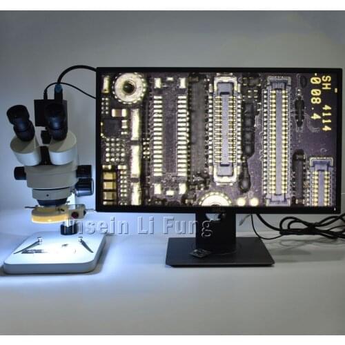 1080P 2K WDR HDMI Camera+New Adapter 0.5X Focus Adjustable Trinocular Stereo Microscope 3.5X-90X Continuous Zoom Phone Repair