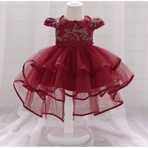 2021 Newborn Pageant 1st Birthday Dress For Baby Girl Clothing Beading Princess Dresses Girls Party And Wedding Dress Elegant