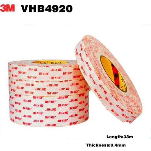 3M4920VHB Double-Sided Tape Milky White Strong Adhesion High Temperature Resistant Steel Plate Metal Special 0.4mm Thick × 33 m