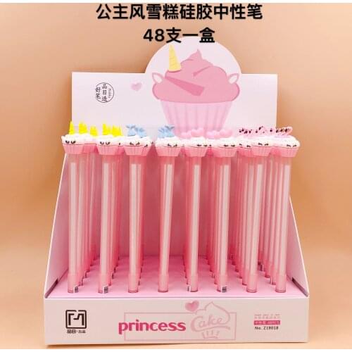 48pcs Kawaii Gel Pens ice cream Black Gel ink Pens Pens for writing Student Cute stationery office school supplies 0.5mm