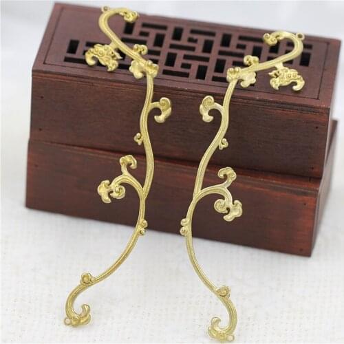 5pairs Brass Casted Long Vine Branch Connectors Wraps Charms Stamping Quality Women Bridal Wedding Hair Jewelry Accessories