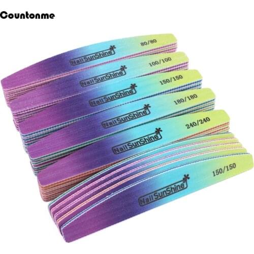 50Pcs/Lot Washable Sandpaper Nail File 80/100/150/240 Professional Sanding Buffer Supply Double Sided Buffing Nail Care Tools