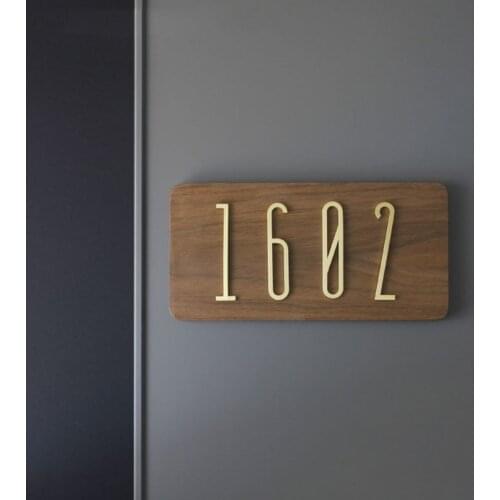 70mm Creative Nordic Style Address Digits 0-9 Brass House Number DIY Office Hotel Apartment Dorm Figures Door Plaque Sign
