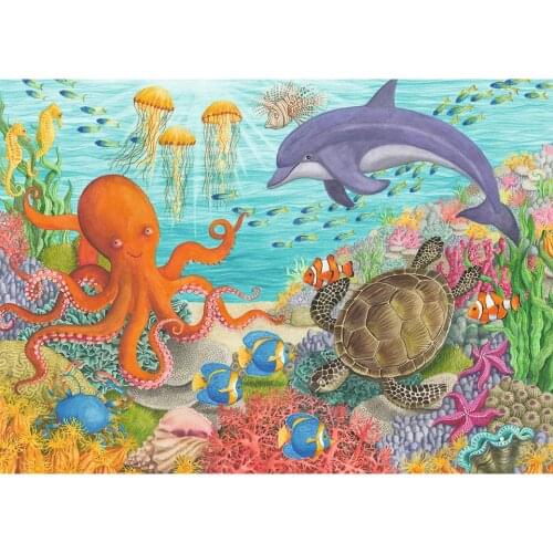 5D Diy Diamond Painting Sea Animals Turtles Dolphins Cross Stitch Full Drill Embroidery Mosaic Art Picture of Rhinestones Decor
