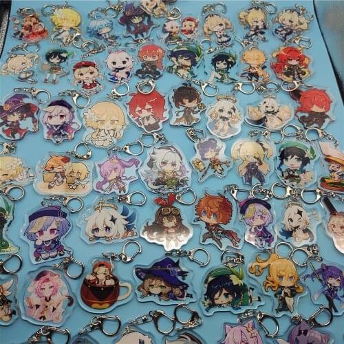 Anime Genshin Impact Keychain Badge Cartoon Cosplay Pendant Props Accessories