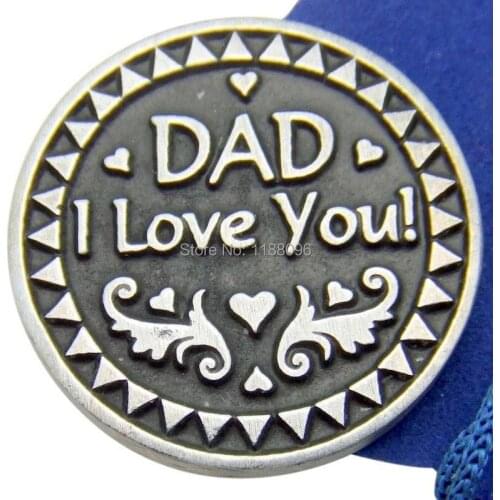 Antique silver coins new Dad I Love You Prayer Coin Token cheap custom Silver Tone Metal coins popular made antique silver coins