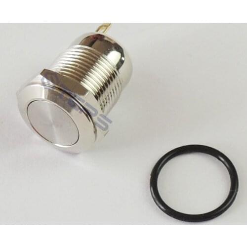 Free shipping 5pcs/lot Small-scale self-resetting round shape metal button switch 1NO GQ12F-10J 12mm