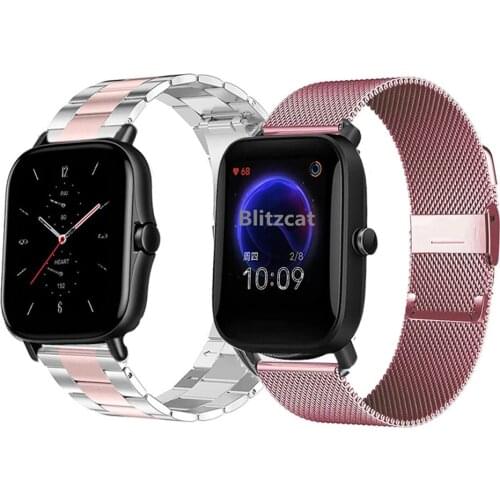 Milan Straps For Huami Amazfit GTS 2/GTS2 Mini Smart Watch Band Metal Wristbands For Amazfit Bip S U Pro lite Bracelet