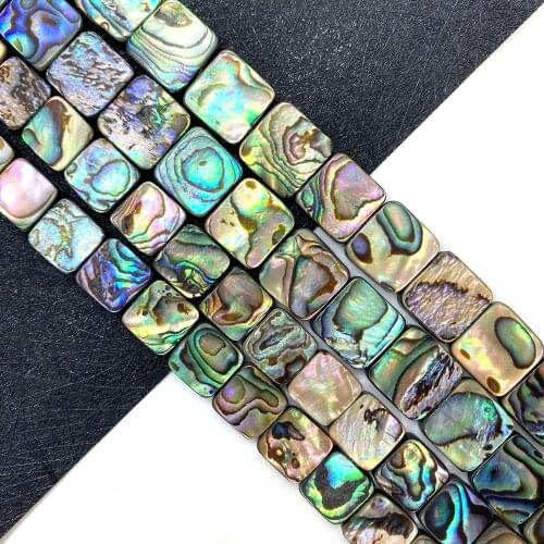 Natural Shell Loose Beads Square Abalone Shell Beads, Used for DIY Jewelry Making, Necklace, Bracelet, Earrings Size 10mm, 12mm