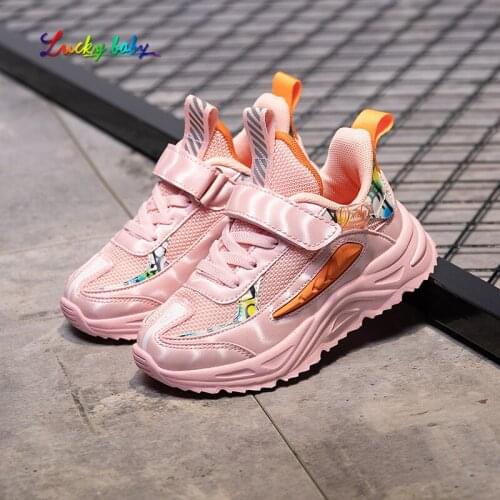 2021 Children Girls Sneakers Shoes For Kids Little Girl Summer Breathable Sport and Running Pink Shoes Pink shoes