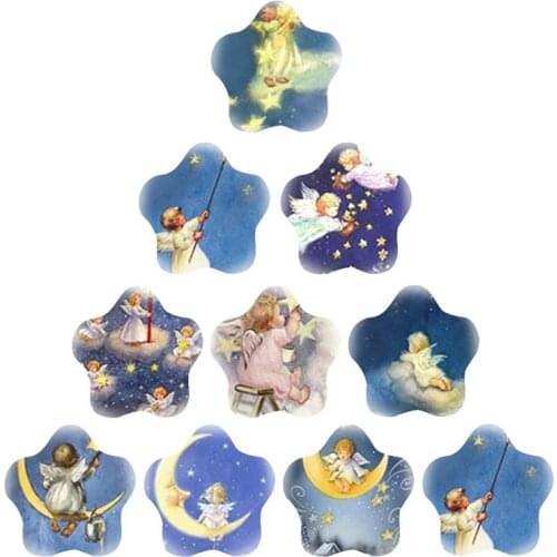 JWEIJIAO New Fashion Angel Shape Pattern Cute Fashion DIY Jewelry Glass Cabochon Flat Back Tasteful Jewelry