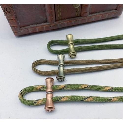 Brass 4mm Double Hole Paracord Bead DIY Bracelet Keychain Lanyard Accessories Metal Spacer Bead EDC Outdoor Tool Pendant Jewelry