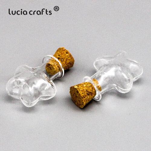 Lucia Crafts 6Pcs Transparent Bottles Drift Bottle Christmas Decor Wishing Bottle Mini Containers I0809
