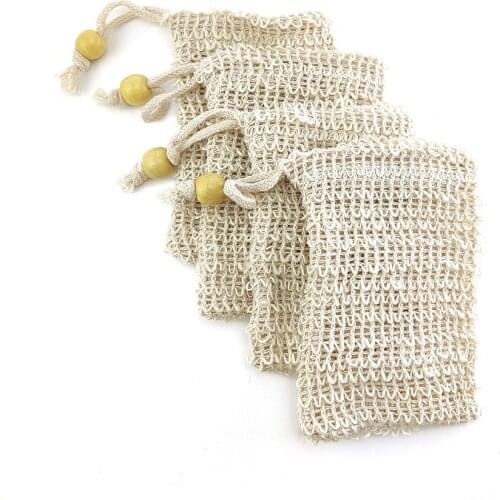 5Pcs Soap Bag Exfoliating Cleansers Natural Zero waste Portable Soap Saver Net Mesh Bag Soft Foaming Massage Bag for Bathroom
