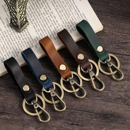 New Fashion Leather Belt Keychain Retro Car Key Ring Unique Bag Pendant Friendship Gift Valentines Day Gift Fashion Accessories