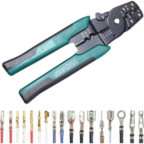 Crimping Tool Crimping Plier Wire Stripper Cutter Crimper WireTool 10-26AWG Quadrilateral Tube Bootlace Terminal