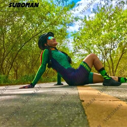 Suboman team Clothing Triathlon Womens Bike Suit Sexy Suit Jumpsuit Road Bike Clothing motocross Summer Running Tights Overalls
