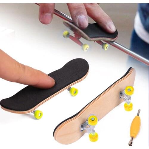 Creative Complete Wooden Fingerboard Finger Skate Board Mini Finger Skateboarding Grit Box Mini Skateboards Finger Scooter toys