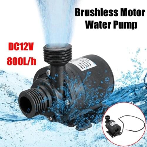 DC 12V 19W 800L/H 5M Submersible Hot Water Circulation Pump Solar Brushless Motor