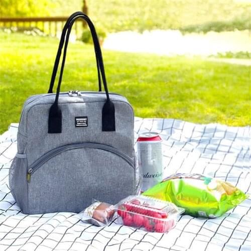 Portable Lunch Bag Thermal Insulated Cooler Bag Picnic Food Storage Bags Shoulder Lunch Box Tote Travel Picnic Handbag Camping