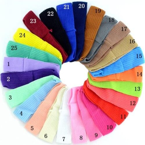 Yundfly 5 pcs 15*4cm Fashion Solid Elastic Crochet Band for Baby Girls DIY Hairband Kids Hair Accessories Children Headband