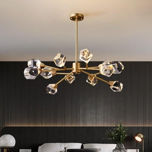 Modern Crystal Chandelier Indoor Lighting Living Dining Room LED Cristal Lights Hotel Hanging Lamp Lustre