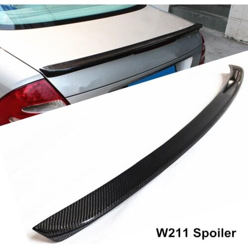 For E Class W211 car Spoiler 2003-2009 E-Class E260 E300 E350 AMG Style Spoiler Full carbon fiber rear trunk wing lip spoiler
