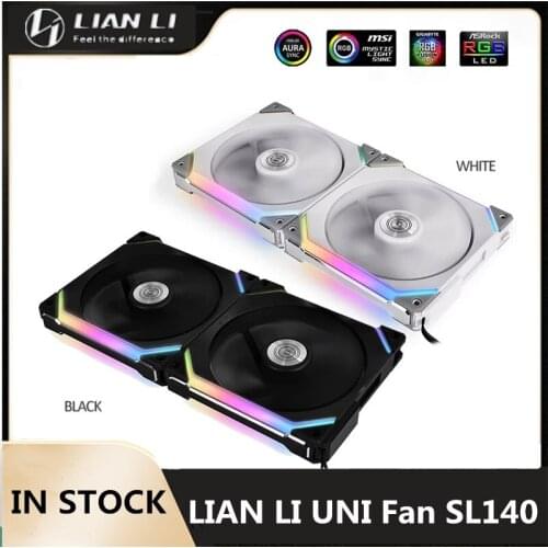 LIAN LI UNI Fan SL140 PC Chassis Water Cooling KIT Module 140MM,Cable Intelligent PWM Control RGB Support SYNC Black / White