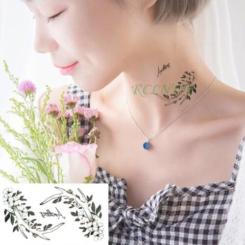 Waterproof Temporary Tattoo Sticker Peach blossom flower paw Fake Tatto Flash Tatoo Tatouage Wrist Foot Hand For Girl Women Men