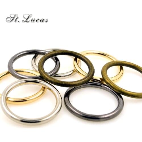 High quality 20pcs/lot 30mm(1-1/2'') black bronze gold silver circle ring Connection alloy metal shoes bags Belt Buckles DIY