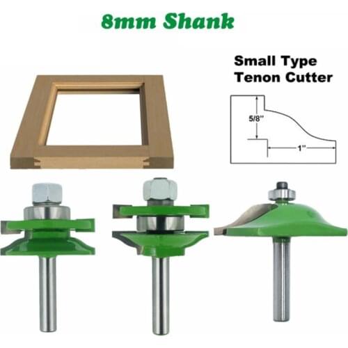 High Quality 8mm Shank Raised Panel Cabinet Door Router Bit Set Wood Cutter Milling Cutters 3 Bit Ogee Woodworking Router Bits