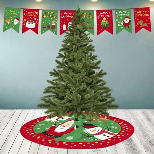 Christmas Tree Skirt Ornament 84/90CM Diameter Christmas Tree Bottom Decoration Non-woven Fabric Christmas Tree Skirt