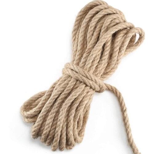 10MM Thick Hemp Cord Ropes Strong Natural Twine string Jute Hemp Rope for Craft Rope Cat Scratching Post Climbing Gardening Gard