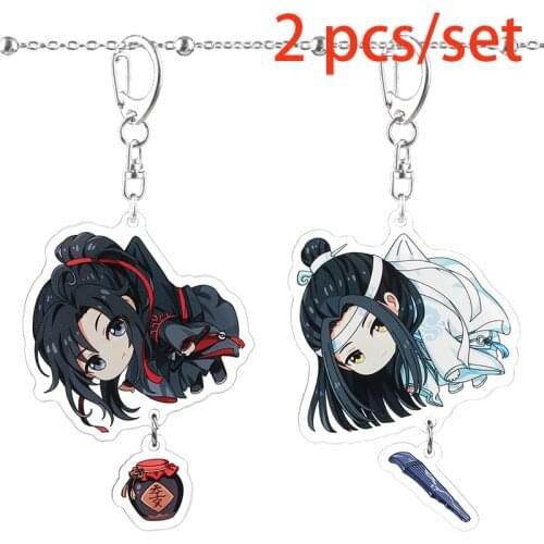 2 pcs Yaoi The Untamed Arcylic Keychain Wei Wuxian Lan Zhan Mo Dao Zu Shi Props The Grandmaster of Demonic Cultivation Key Chain