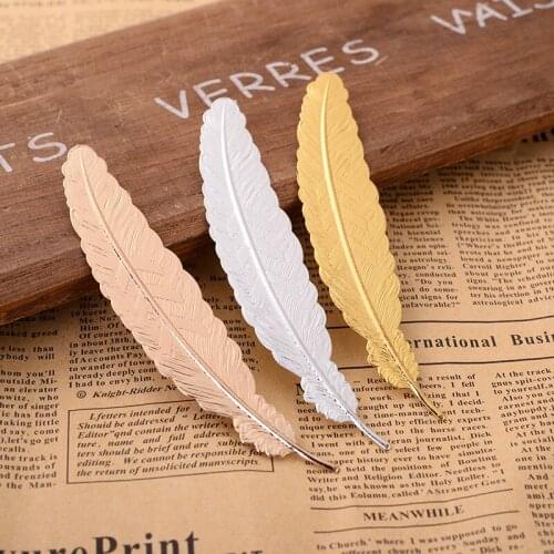 300pcs Cute Metal Silver Plated Feather Bookmark Chinese Style Vintage Page Marker Nice Cool Book Markers School Supplies